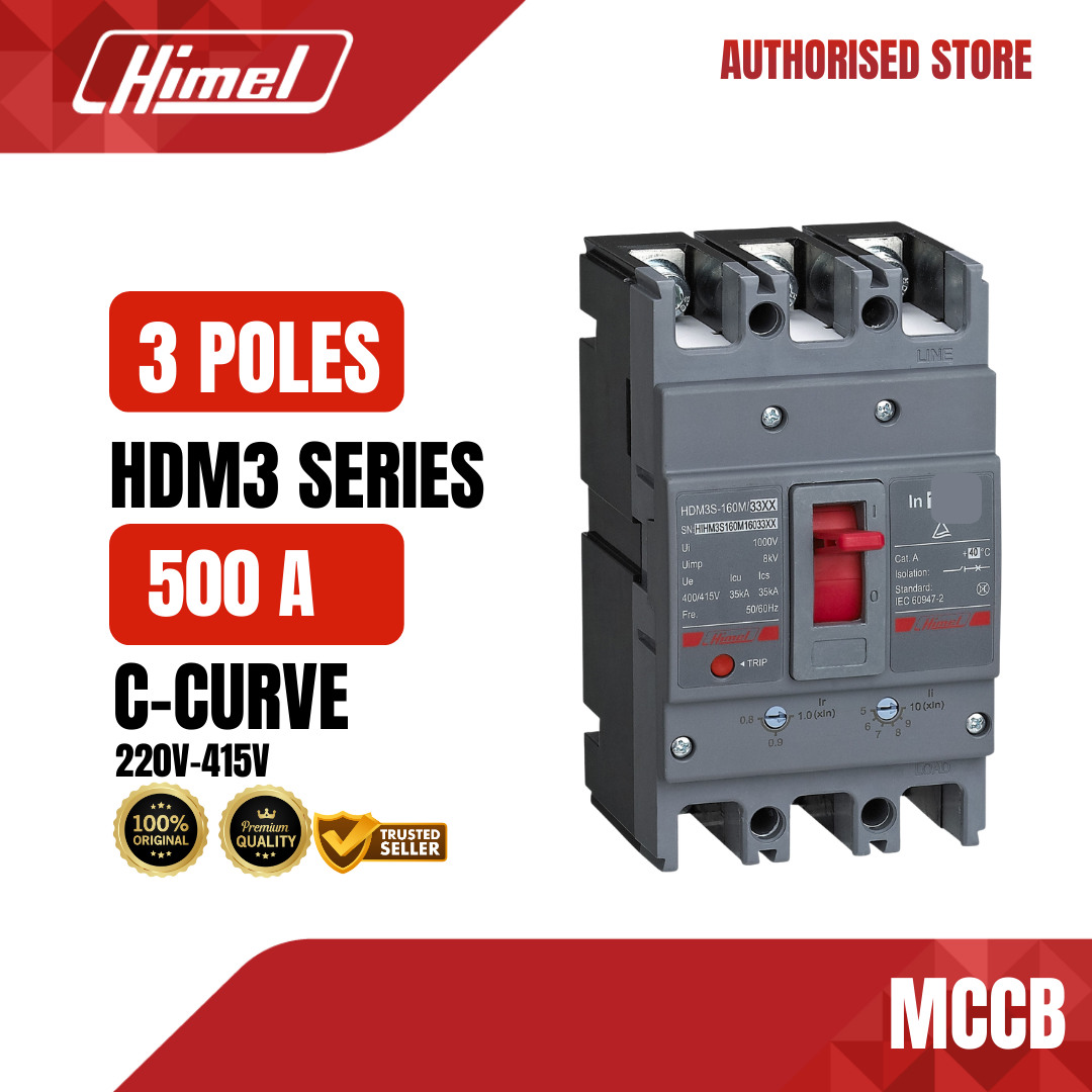 Himel Molded Case Circuit Breaker 500A 3 Poles HDM3 Series