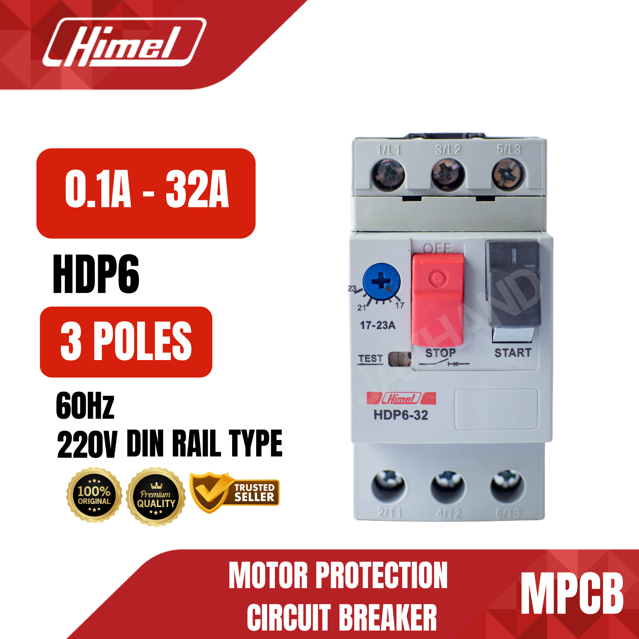 Himel Motor Protection Circuit Breaker 3 Poles .01A to 32A