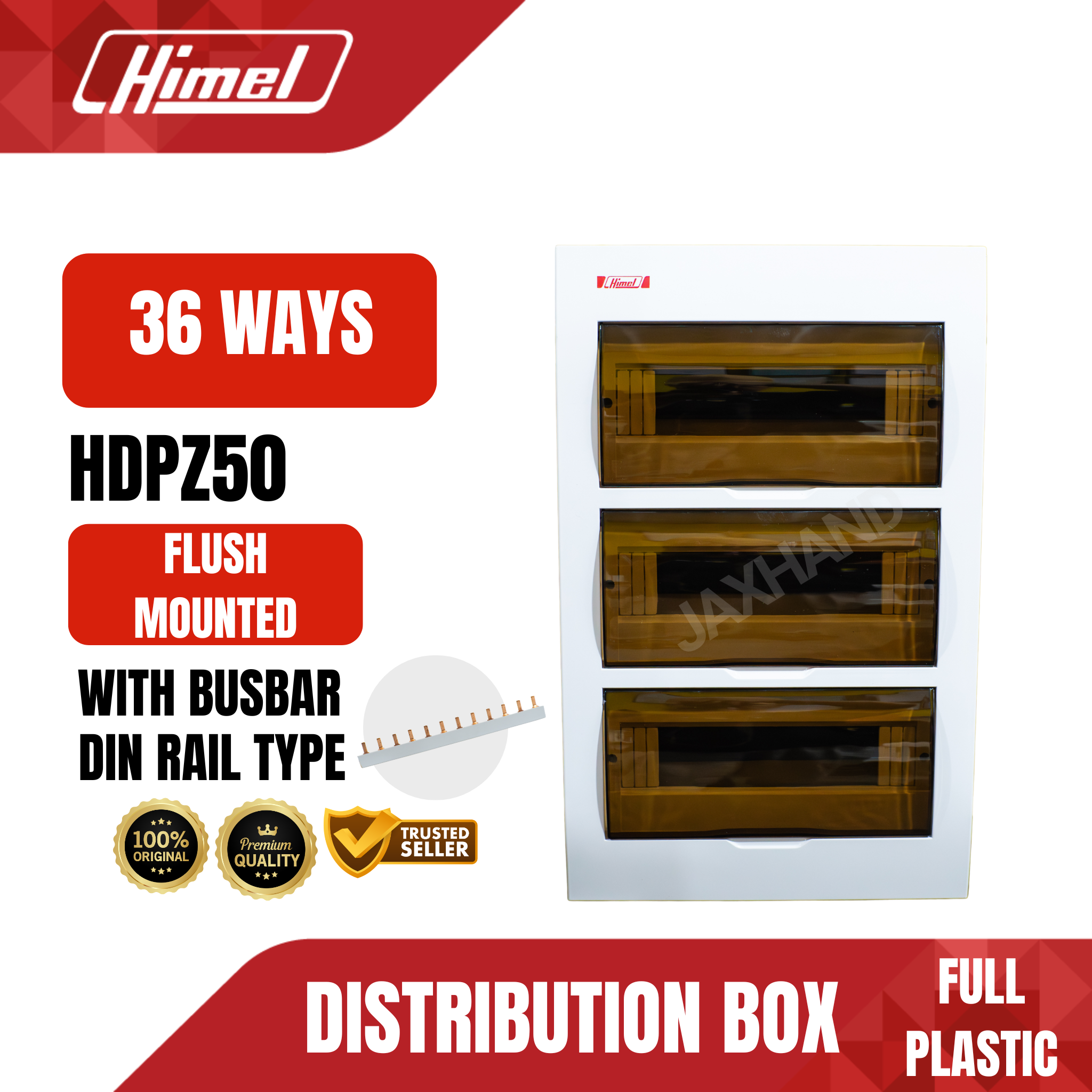 Himel 36 Ways Flush Mounted Distribution Box with comb busbar
