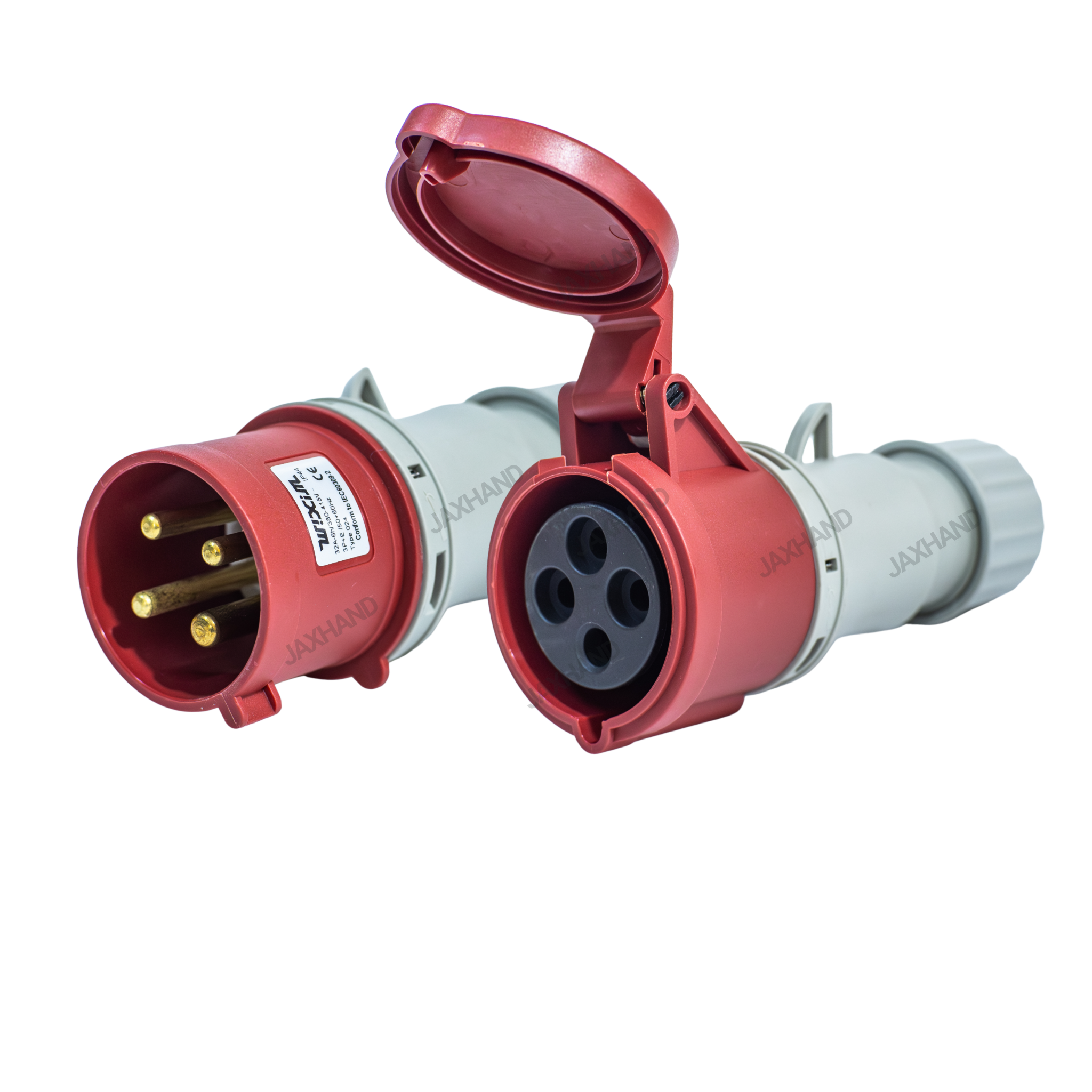 Industrial Plug & Socket Set 16A 4P IP44 Red 3P+E, CEE (Male & Female Set)