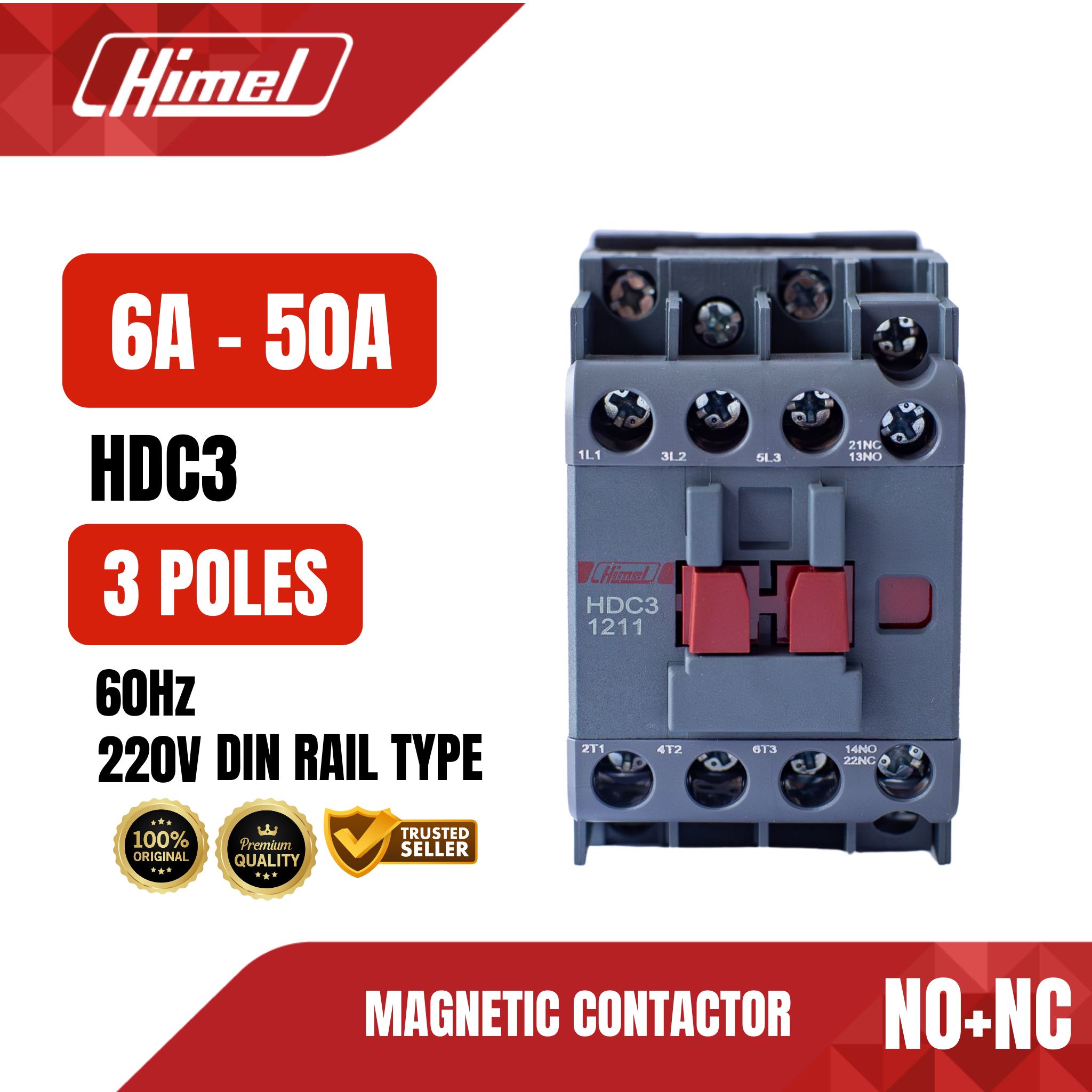 Himel Magnetic Contactor 3 Poles 6A to 50A