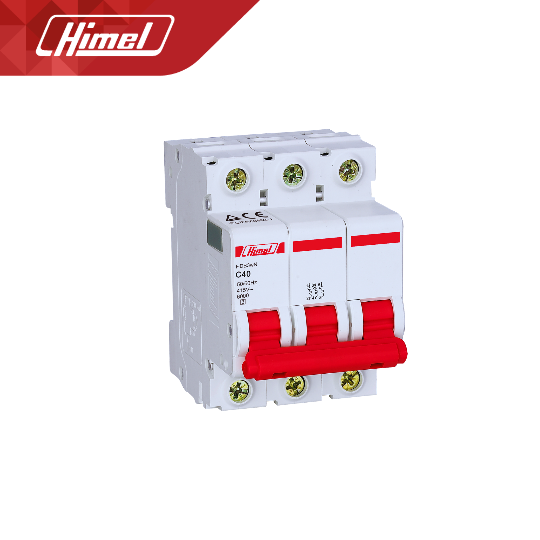 Himel Miniature Circuit Breaker 3 Poles 2A to 63A HDB3WN