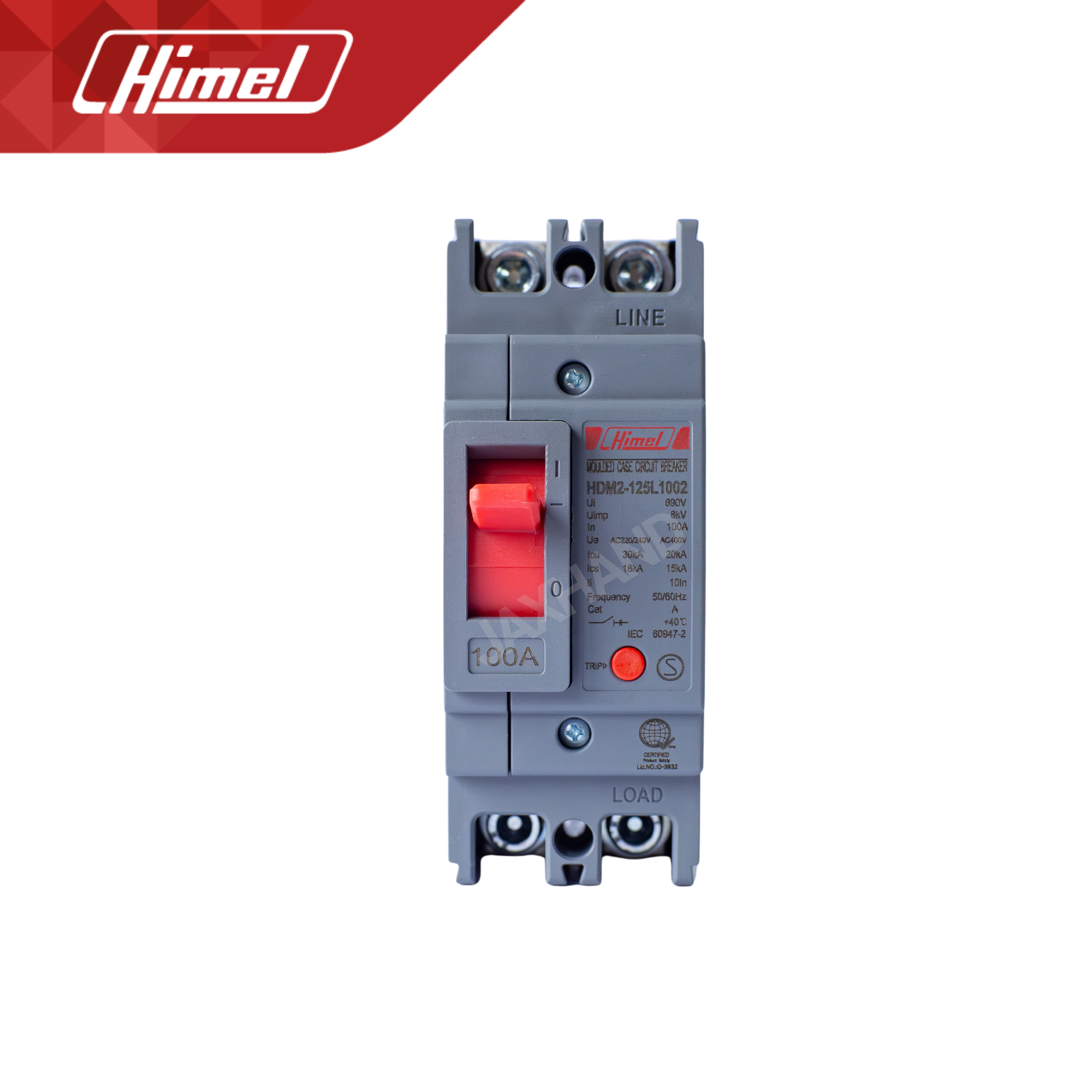 Himel Molded Case Circuit Breaker 20A To 125A 2 Poles HDM2 Series